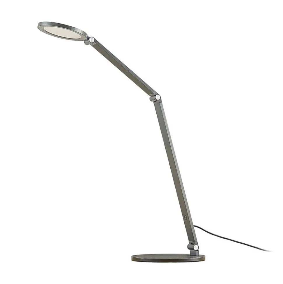 Lucande LED-skrivebordslampe Mion, 41 cm, rund, dæmpbar