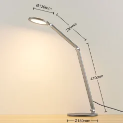 Lucande LED-skrivebordslampe Mion, 41 cm, rund, dæmpbar