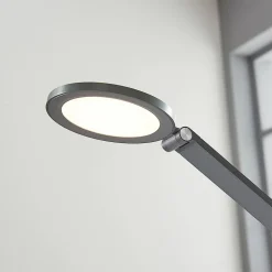 Lucande LED-skrivebordslampe Mion, 41 cm, rund, dæmpbar