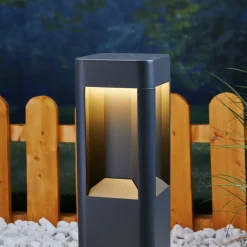 Lucande LED-sokkellampe Annika, antracit, metal, 50 cm