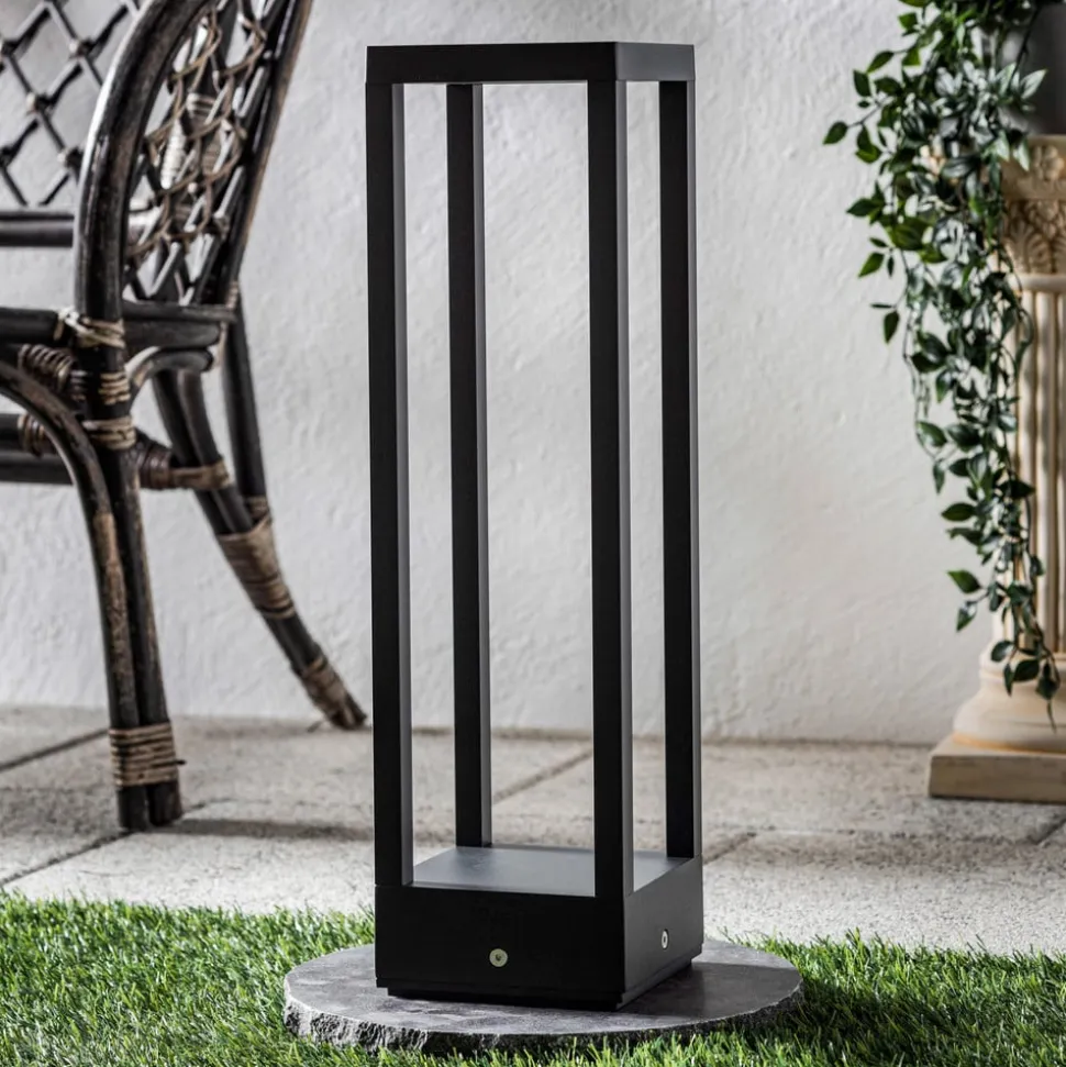 Lucande LED-sokkellampe Carlota, 50 cm, antracit, aluminium