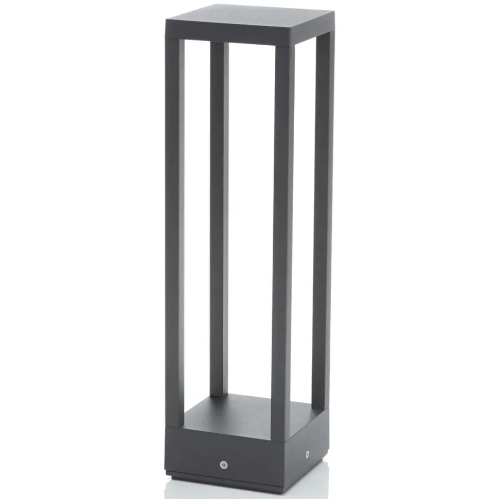 Lucande LED-sokkellampe Carlota, 50 cm, antracit, aluminium