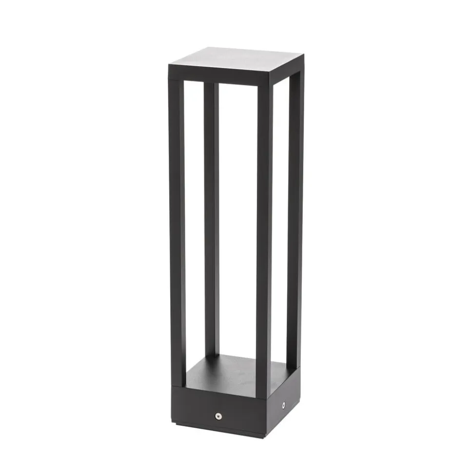 Lucande LED-sokkellampe Carlota, 50 cm, antracit, aluminium