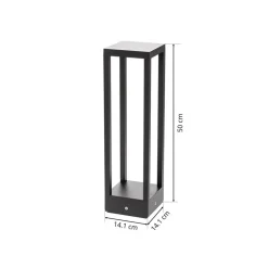 Lucande LED-sokkellampe Carlota, 50 cm, antracit, aluminium