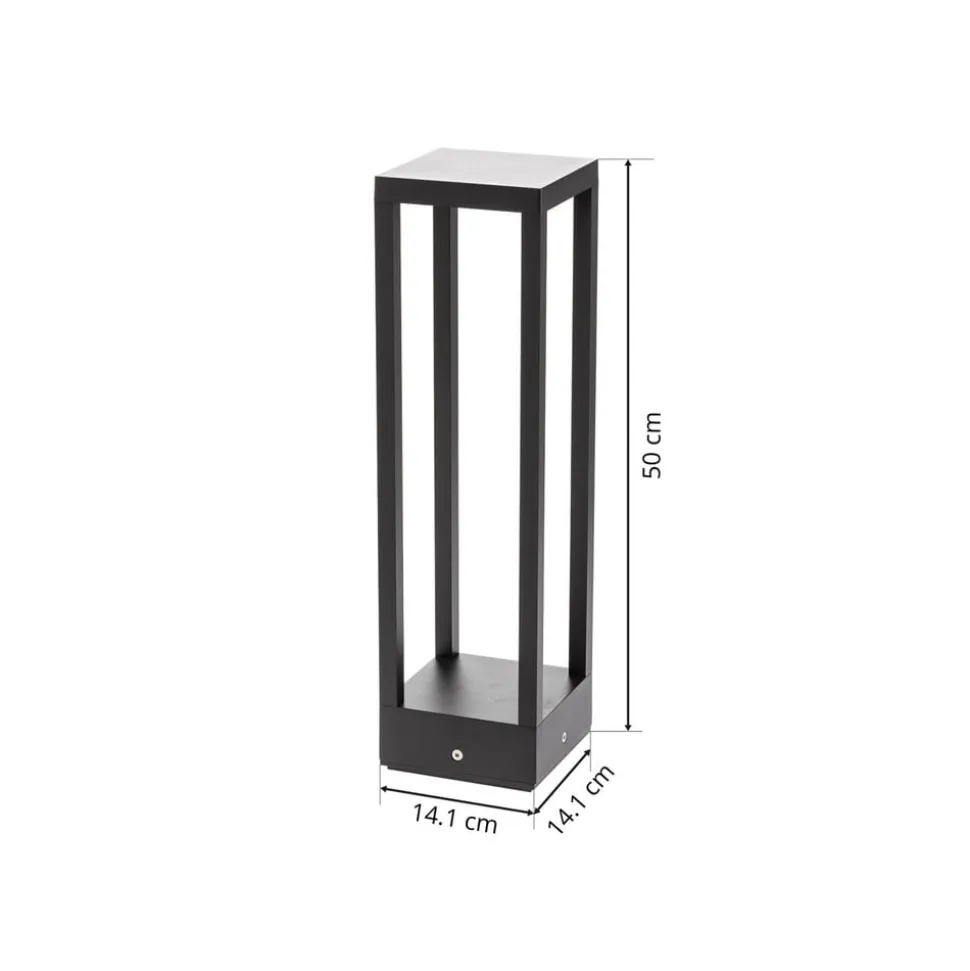 Lucande LED-sokkellampe Carlota, 50 cm, antracit, aluminium
