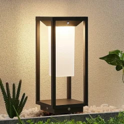 Lucande LED-sokkellampe Eliel, 34 cm, antracit, IP54