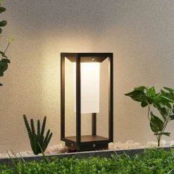 Lucande LED-sokkellampe Eliel, 34 cm, antracit, IP54