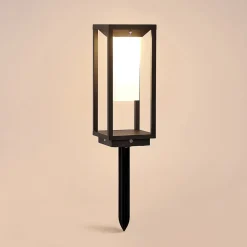 Lucande LED-sokkellampe Eliel, 34 cm, antracit, IP54