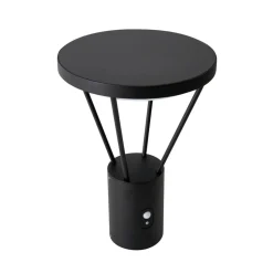 Lucande LED-sokkellampe Elario, 44 cm, sort, sensor