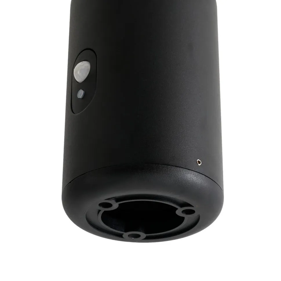 Lucande LED-sokkellampe Elario, 44 cm, sort, sensor