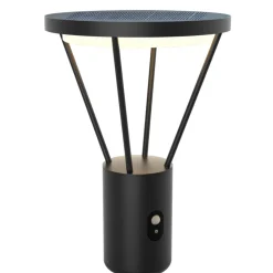 Lucande LED-sokkellampe Elario, 44 cm, sort, sensor