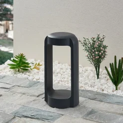 Lucande LED-sokkellampe Habsa, 30 cm, antracit, metal
