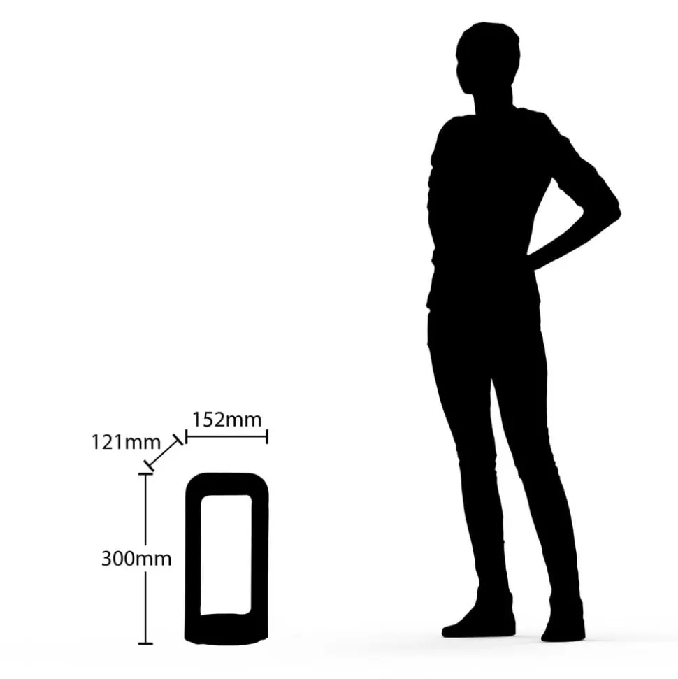 Lucande LED-sokkellampe Habsa, 30 cm, antracit, metal