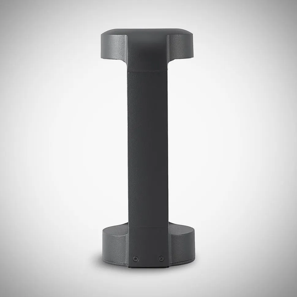 Lucande LED-sokkellampe Habsa, 30 cm, antracit, metal