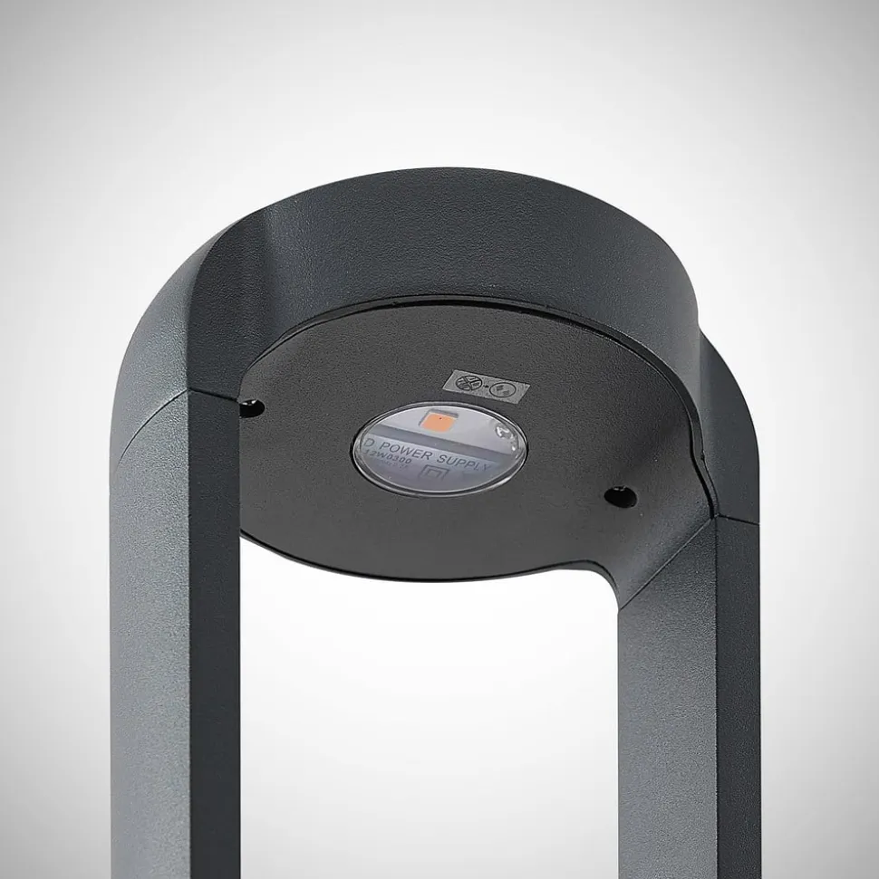 Lucande LED-sokkellampe Habsa, 30 cm, antracit, metal