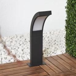 Lucande LED-sokkellampe Juvia, 40 cm, antracit, IP54