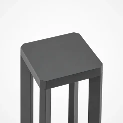 Lucande LED-sokkellampe Kalisa, IP65, 42 cm, grå, metal
