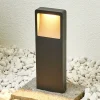 Lucande LED-sokkellampe Leya, 35 cm, antracit, metal, IP54