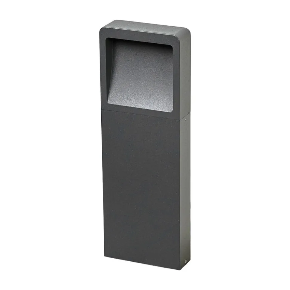 Lucande LED-sokkellampe Leya, 35 cm, antracit, metal, IP54