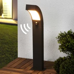 Lucande LED-sokkellampe Lennik, sensor, 60 cm, antracit