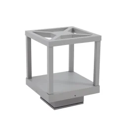 Lucande LED-sokkellampe Lealan, grå, metal, 23 cm, IP54