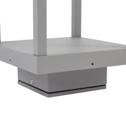 Lucande LED-sokkellampe Lealan, grå, metal, 23 cm, IP54