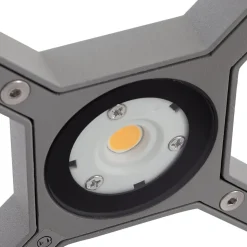 Lucande LED-sokkellampe Lealan, grå, metal, 23 cm, IP54