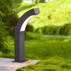 Lucande LED-sokkellampe Lennik, 40 cm, antracit, metal