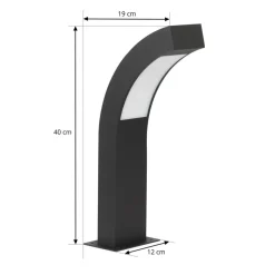 Lucande LED-sokkellampe Lennik, 40 cm, antracit, metal