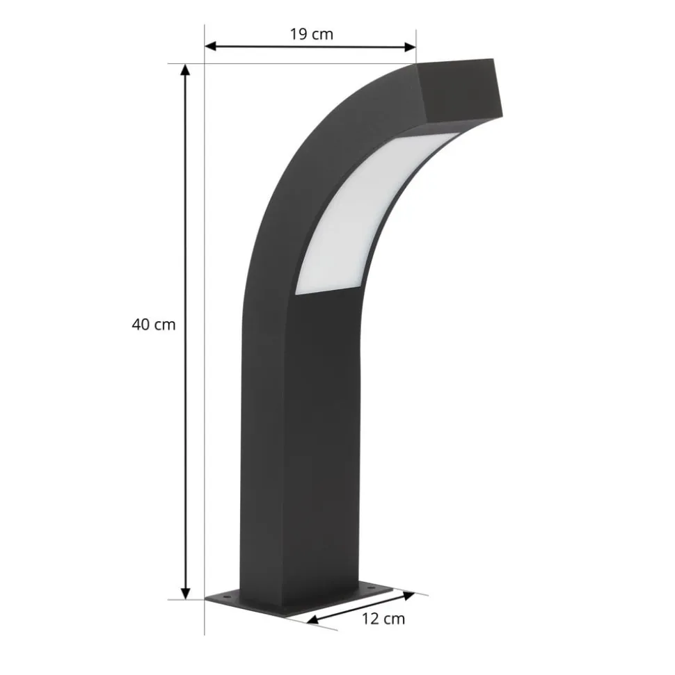 Lucande LED-sokkellampe Lennik, 40 cm, antracit, metal
