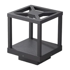 Lucande LED-sokkellampe Lealan, sort, metal, 23 cm, IP54