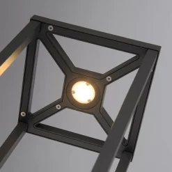 Lucande LED-sokkellampe Lealan, sort, metal, 23 cm, IP54