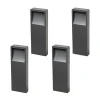 Lucande LED-sokkellampe Leya, 4 stk, 35cm, antracit, IP54