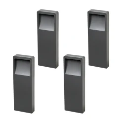 Lucande LED-sokkellampe Leya, 4 stk, 35cm, antracit, IP54