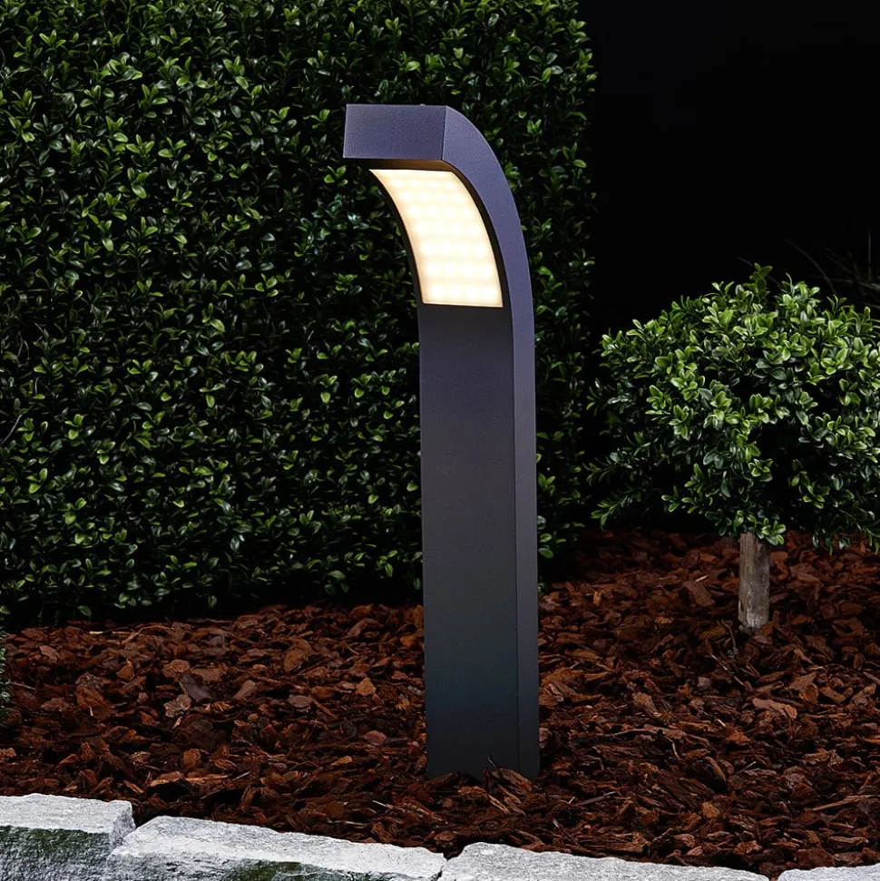 Lucande LED-sokkellampe Lennik, 60 cm, antracit, metal