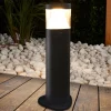 Lucande LED-sokkellampe Milou, højde 30 cm, antracit, aluminium