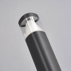 Lucande LED-sokkellampe Milou, højde 30 cm, antracit, aluminium