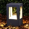 Lucande LED-sokkellampe Nicola, 20 cm, antracit, IP54