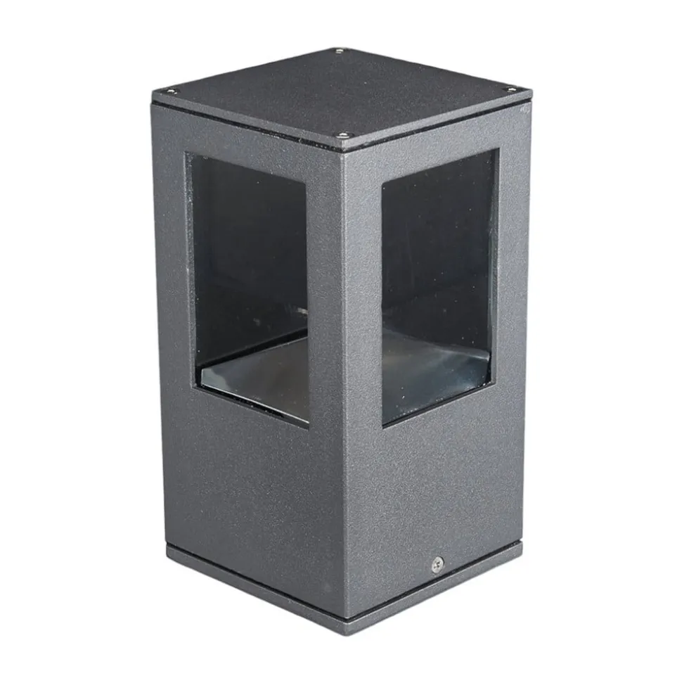 Lucande LED-sokkellampe Nicola, 20 cm, antracit, IP54