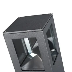 Lucande LED-sokkellampe Nicola, 20 cm, antracit, IP54