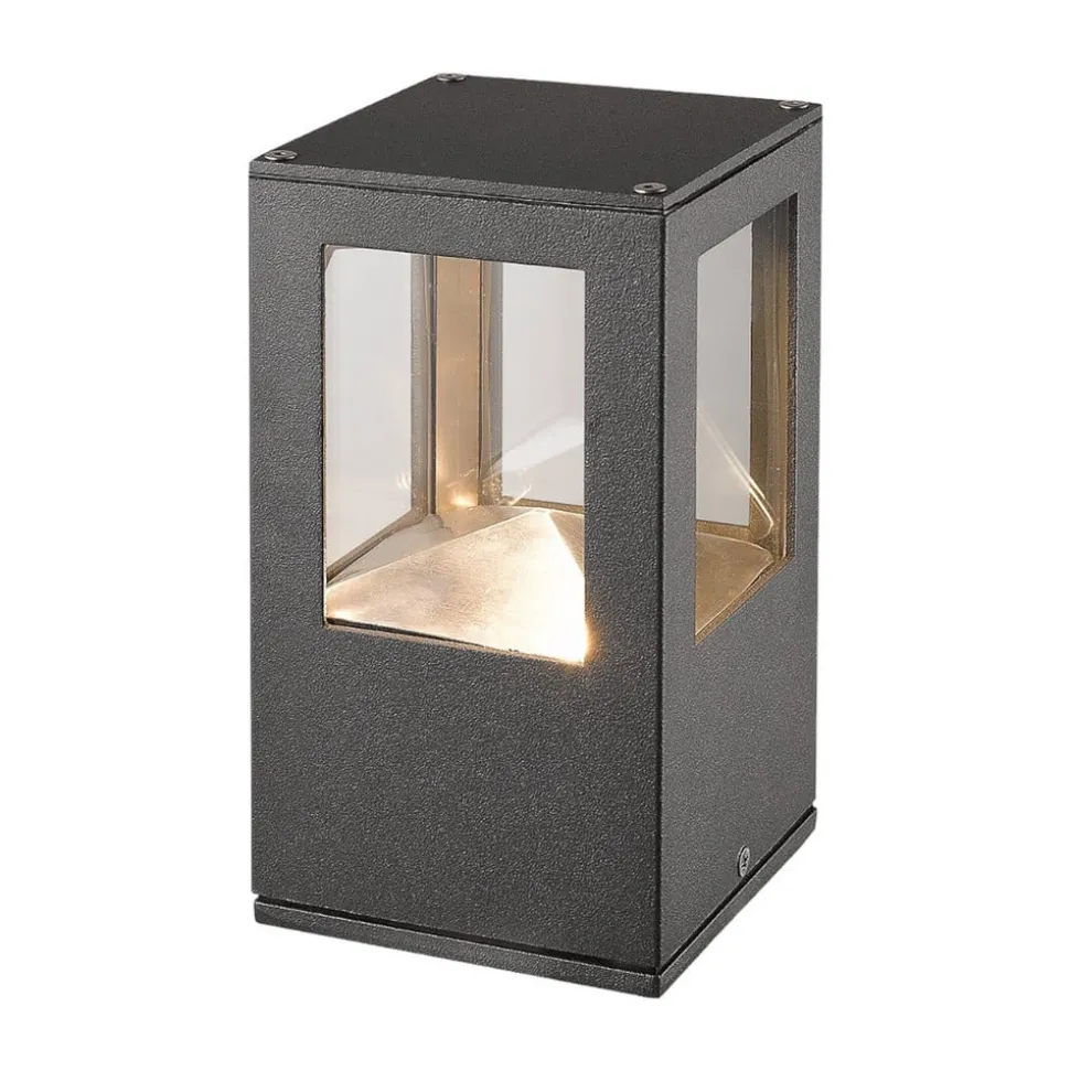 Lucande LED-sokkellampe Nicola, 20 cm, antracit, IP54