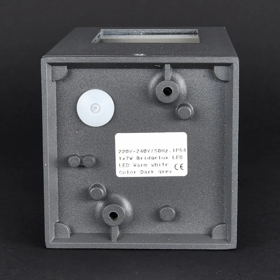 Lucande LED-sokkellampe Nicola, 20 cm, antracit, IP54