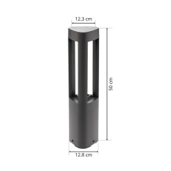 Lucande LED-sokkellampe Pirron, 50 cm, trekantet, IP54