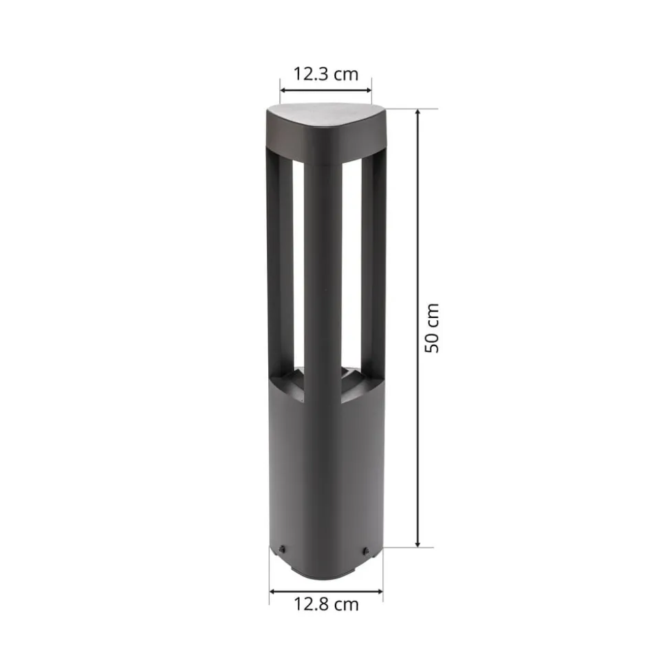 Lucande LED-sokkellampe Pirron, 50 cm, trekantet, IP54