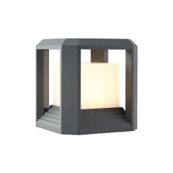 Lucande LED-sokkellampe Serenella, antracit, metal, 27 cm