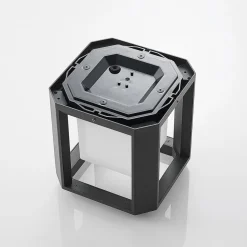 Lucande LED-sokkellampe Serenella, antracit, metal, 27 cm