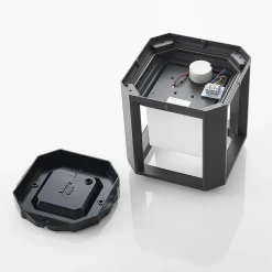Lucande LED-sokkellampe Serenella, antracit, metal, 27 cm