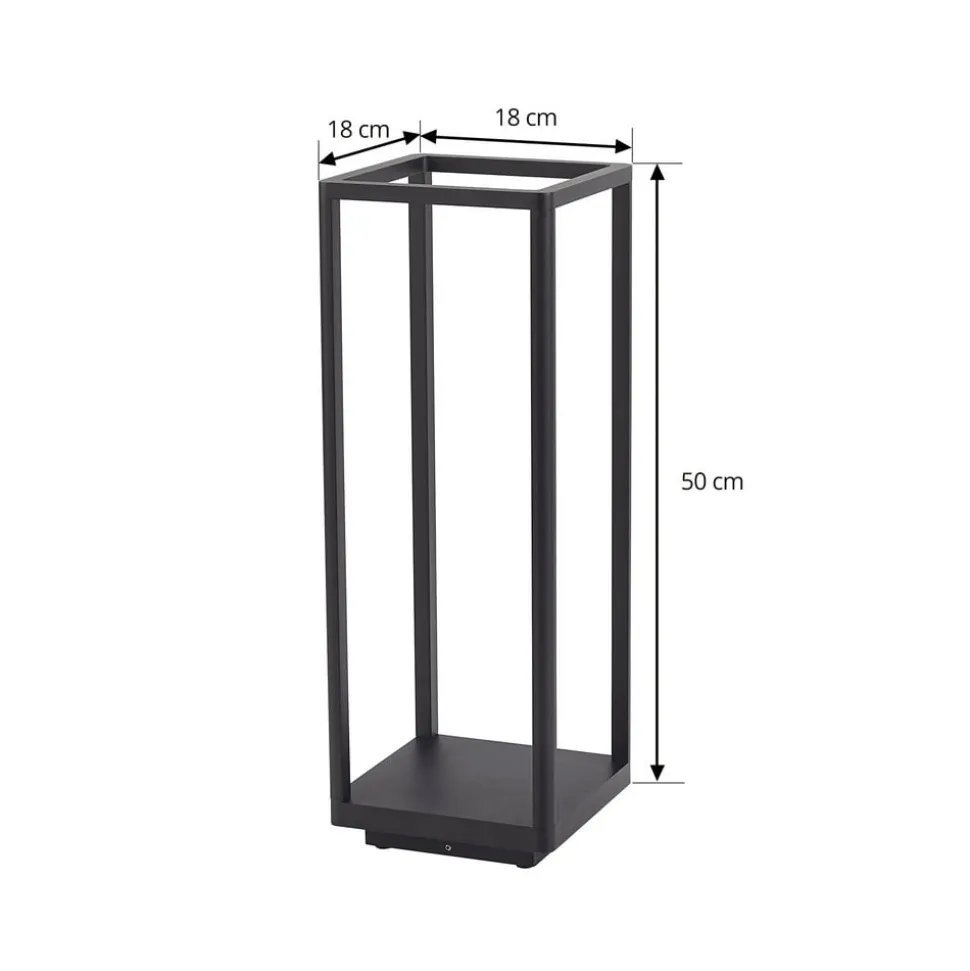 Lucande LED-sokkellampe Thorvid, højde 50 cm, sort