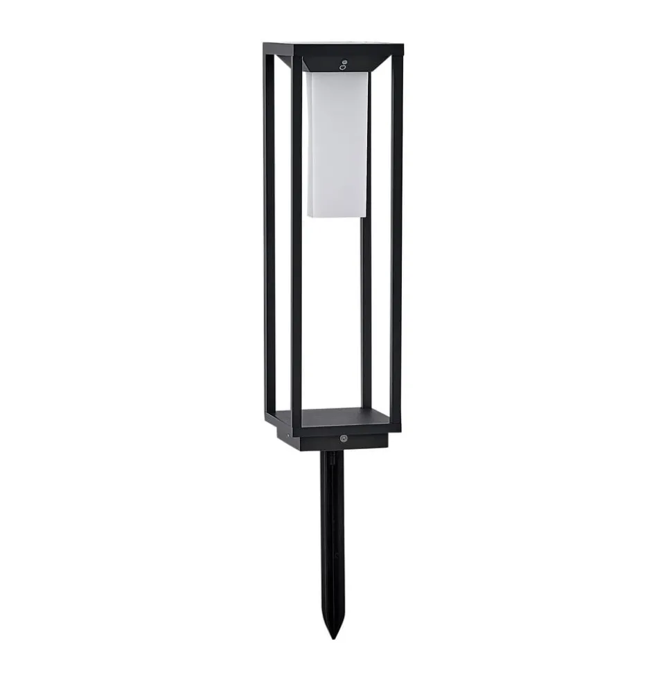 Lucande LED-solcellelampe Eliel, højde 50 cm, sort