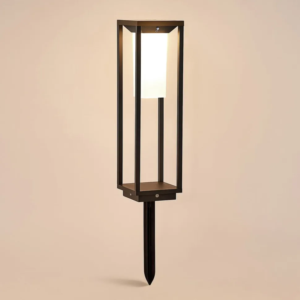 Lucande LED-solcellelampe Eliel, højde 50 cm, sort
